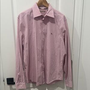 Burberry Brit Pink Gingham Button Down Shirt Size XL